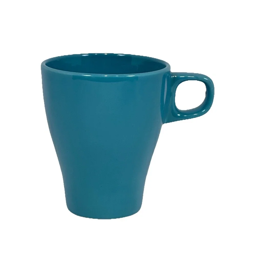 IKEA DINERA Turquoise Blue Coffee Mug Scandinavian Modern Tapered Ceramic Cup